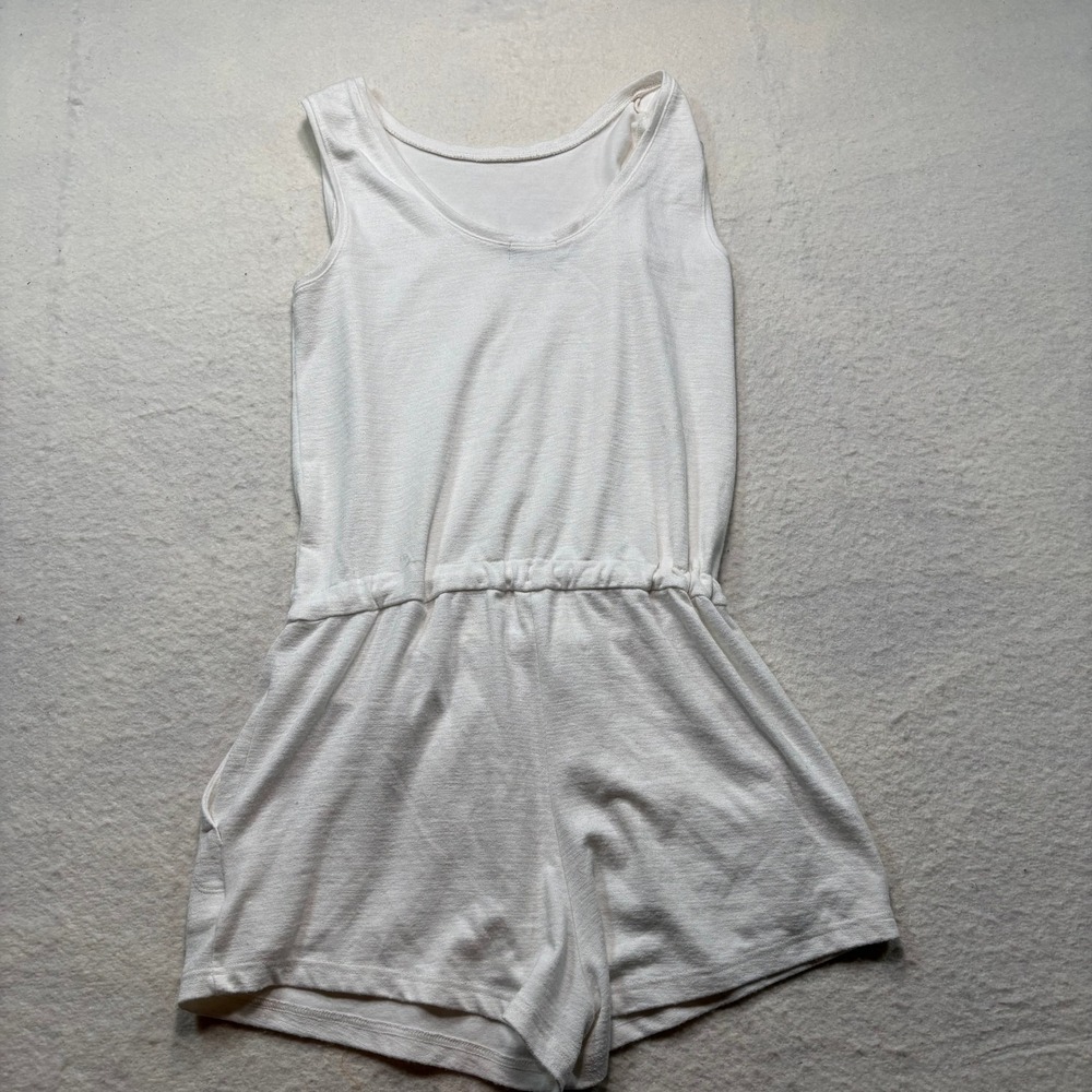 GAP‎ Womens Off White Scoop Back Tie Waist Knit Romper S 200383-01 #1055 - Picture 6 of 10
